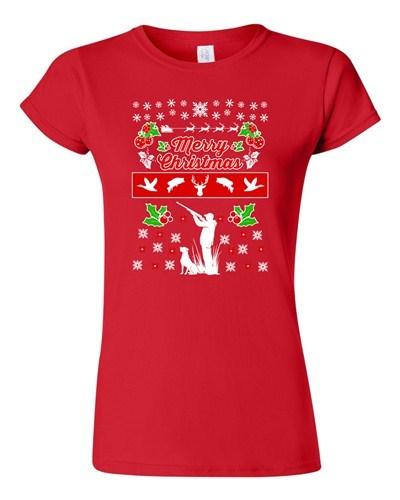 Junior Merry Christmas Hunting Dog Animals Ugly Christmas Funny DT T-Shirt Tee Unisex T-Shirt XXL