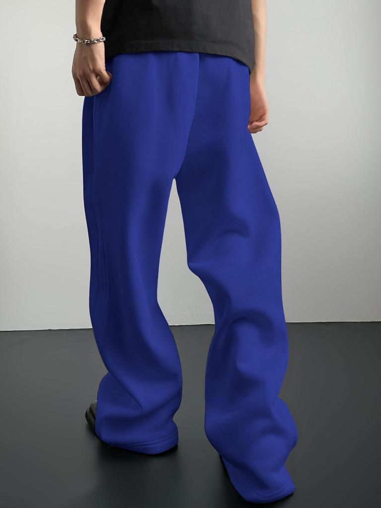 Men's Loose Fit Sweatpants with Drawstring Waist, Straight Wide Legs & Pockets Sportswear