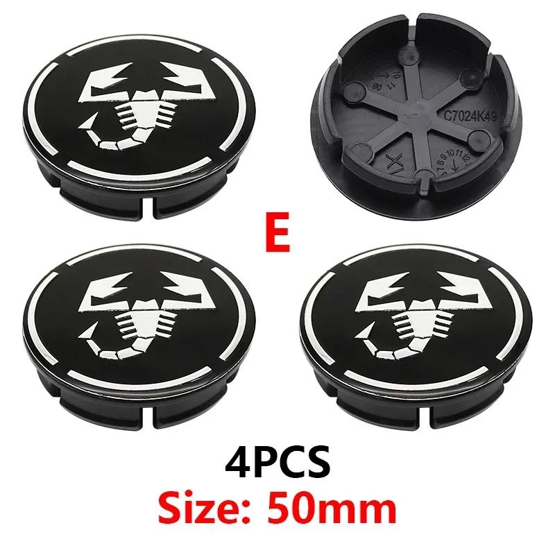 for Fiat 500 500X Marea Multipla Punto CBZR Scorpion Ducato Goods StylingCar 4pcs 50mm 60mm Wheel Center Hub Caps Fiat Emblem Badge