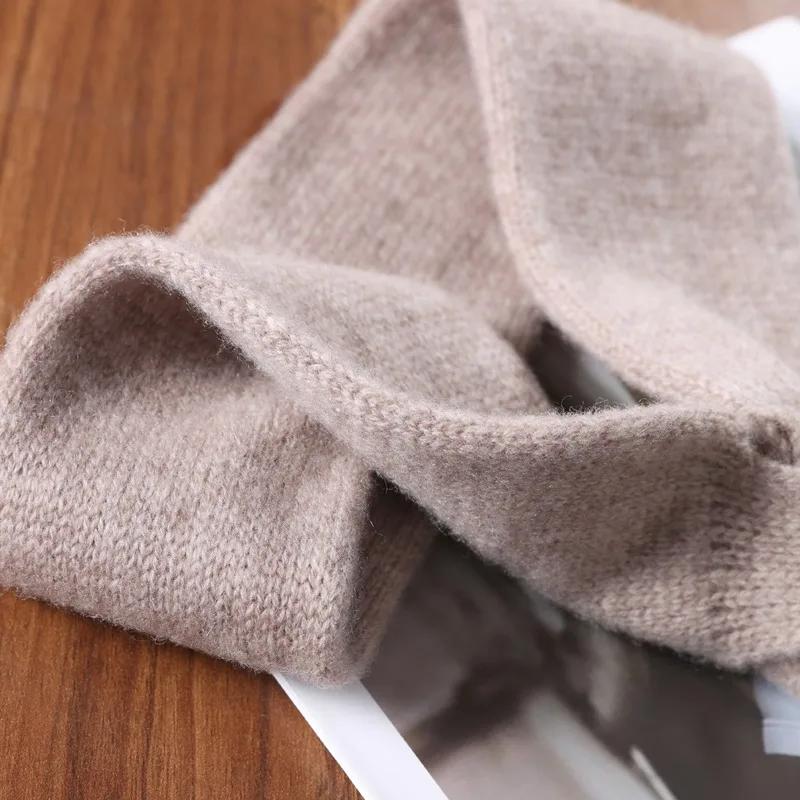 Women's 100% Wool Neck Warmer Scarf Soft Knitted Bow Knot Decoration Solid Color Fashionable Winter Accessory Fake Collar