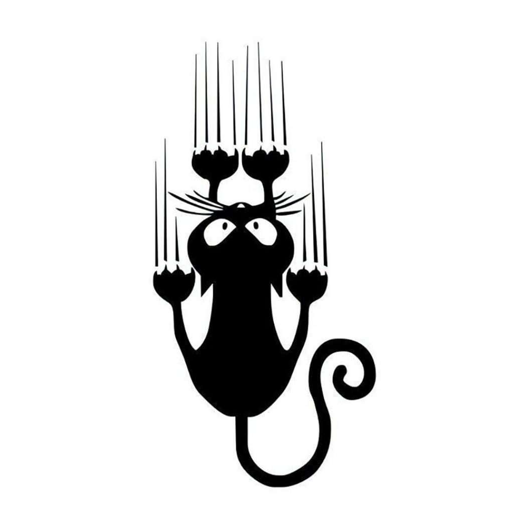 

Забавная водонепроницаемая наклейка для автомобиля с котом, самоклеящаяся наклейка на кузов грузовика, окно, бампер чёрный