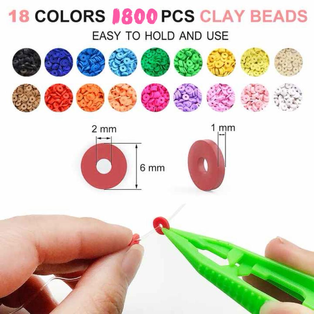 DIY Clay Beads Bracelet Making Kit Seed Beads Kit for Friendship Jewelry Making,Polymer Heishi Beads with Charms Gifts