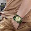 JewelryWe Antique Leather Band Wristwatch with Numeric Analog Quartz for and Perfect for Commuting and Cute and Available in Three Green Colors