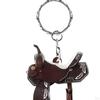 Cowboy Horse Saddle Nøkkelring Creative Auto Rear View Mirror Anheng Dekor Bil Interiør