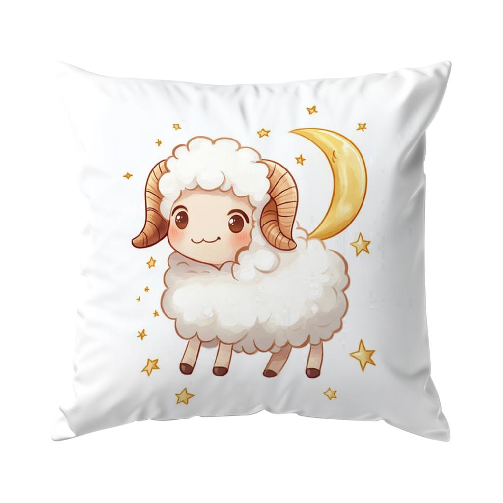 Eid Al-Adha Schaf und Mond Kissen Kissenbezug Polyester Kissenbezug Dekokissen Kissenbezug Zuhause Auto Sofa Dekor