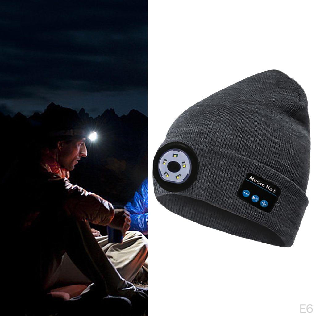 for Men Sports , Rechargeable Outdoor Hiking Flashlight Hat with Speaker Gifts Lovers