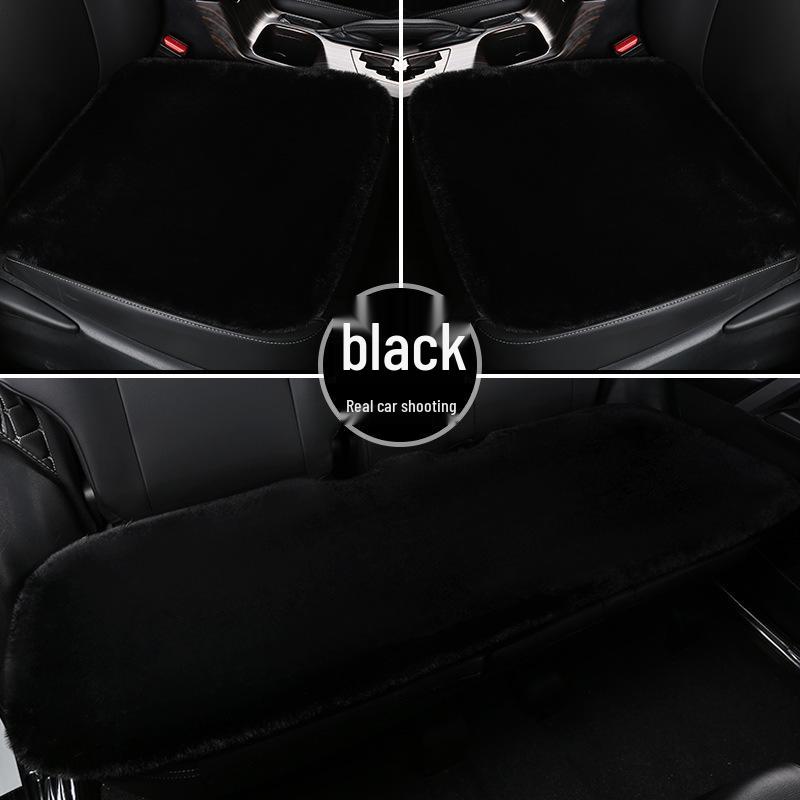 

Winter Plush Seat Cushion Set: Imitation Rabbit Fur, Warm & Backless, Three-Piece Driver s Seat