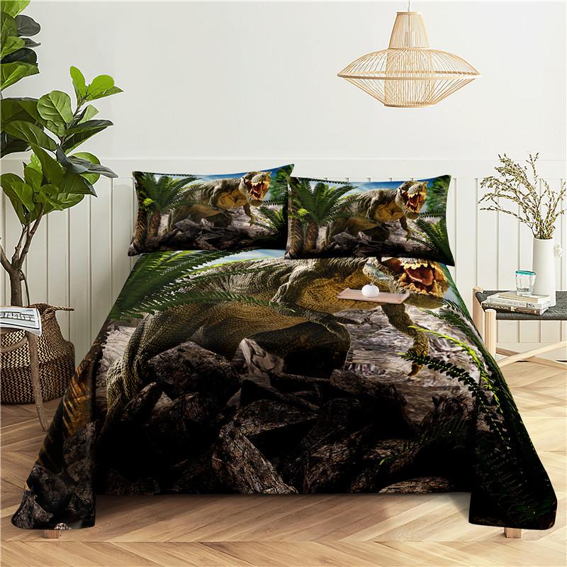 Cartoon Wolves 0.9/1.2/1.5/1.8/2.0m Digital Printing Polyester Bed Flat Sheet With Pillowcase Print Bedding Set