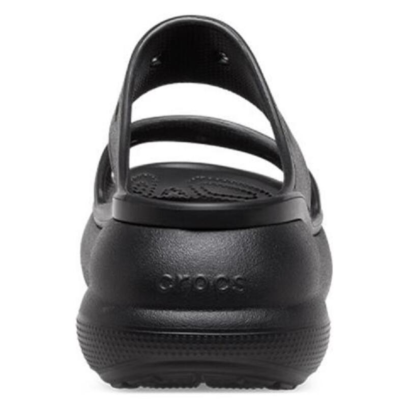 Crocs Classic Crush Puff Wedge Hole Silent Slipper Unisex Black