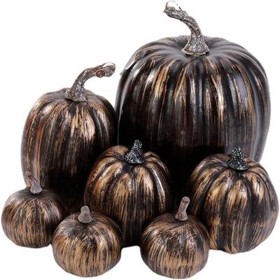 7pcs Citrouilles Artificielles Grandes Faux Simulation Citrouille Halloween Décorations Automne Pour la Maison Artisanat Artificiel