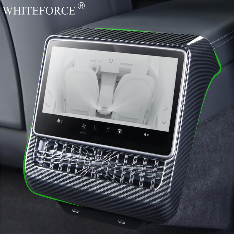 For Tesla Model 3 Highland Rear Air Vent Cover Model Y Juniper Center Armrest Box Back Conditioner Outlet Grille Protector Cover