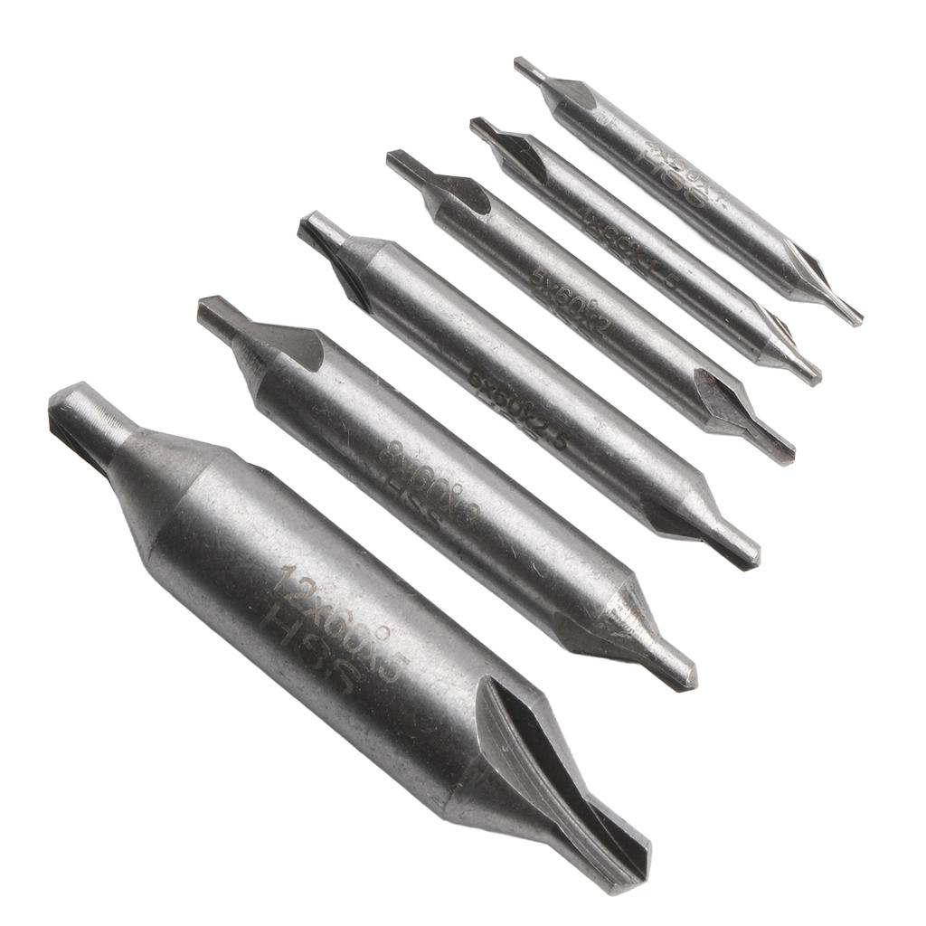 60-Degree Angle Center Drill Bits Metalworking Tough Material 60-Degree Countersink Accurate Center Holes High Speed Steel