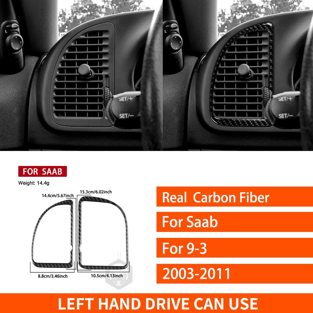 For Saab 9-3 2003-2011 Real Carbon Fiber Sticker Trument Air Conditioning Vent Panel Car Accessories Interior Decorative