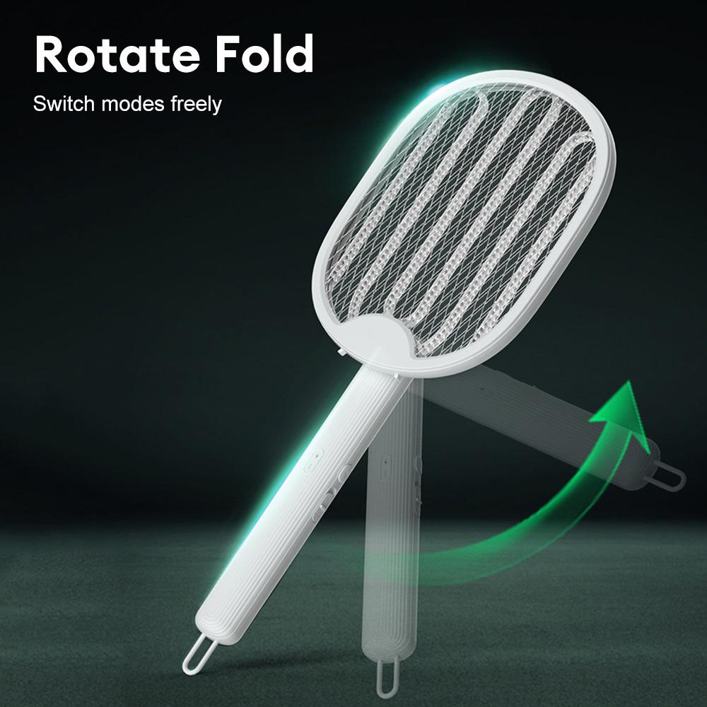 1PC Foldable Electric Mosquito Killer Fly Swatter Trap USB Rechargeable Mosquito Racket Insect Killer with UV Light Bug Zapper 3000V