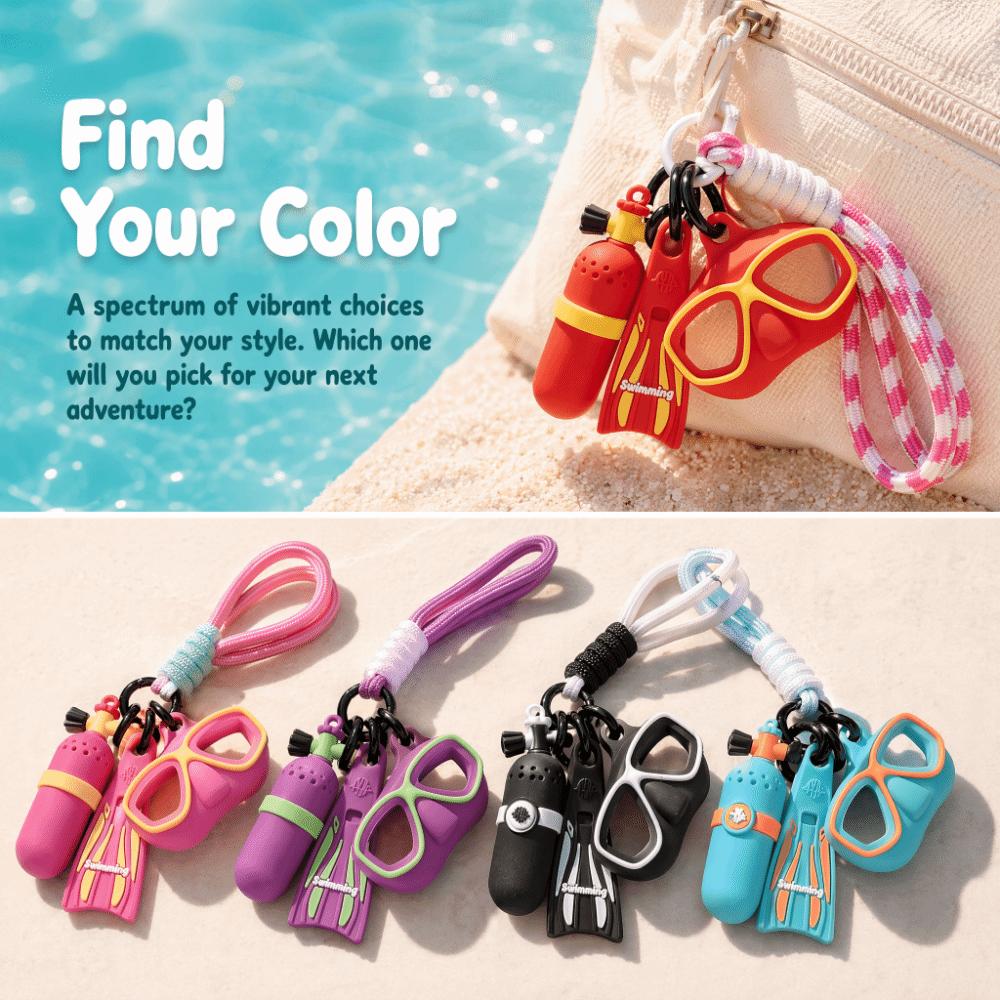 Funny Diving Mask Bag Pendant Colorful Oxygen Cylinder Keyring Diving Enthusiast
