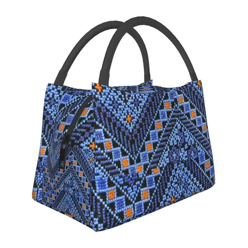 Embroidery With Arabic Calligraphy Thermal Insulated Lunch Bags Cross Lunch Tote Meal Food Box