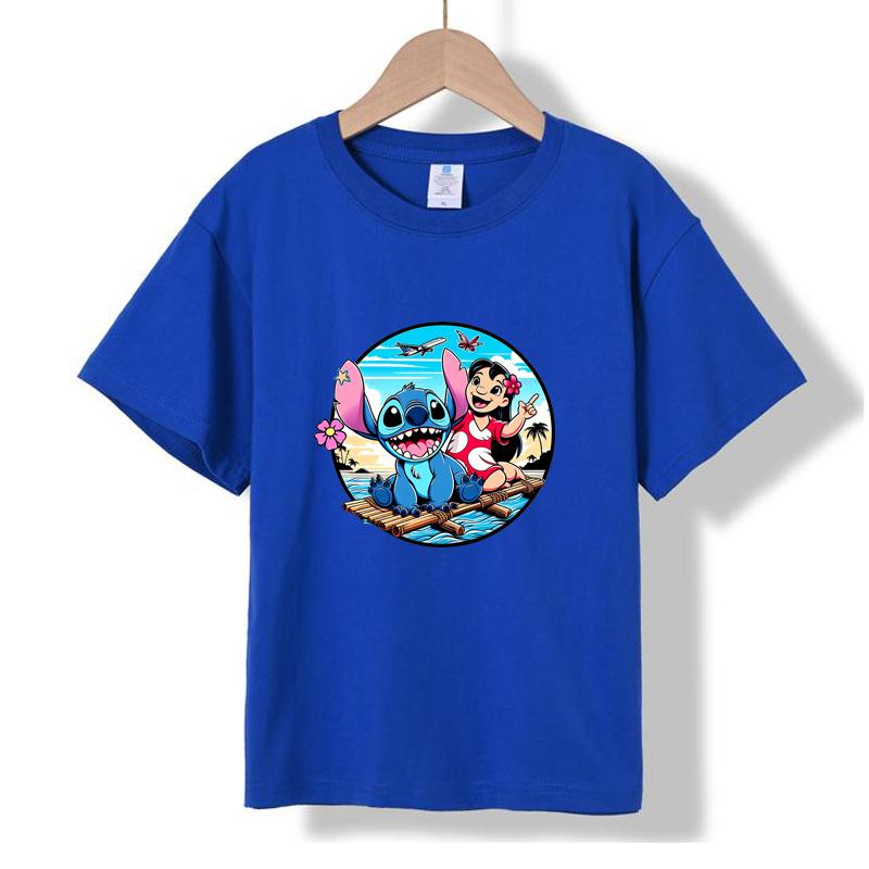 MC-47 MINISO 2026 Summer New Printed Cotton Round Neck T-shirt for Children Aged 1-16, Boys and Girls