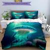 3pcs Jellyfish Bedding Set - Includes One Quilt Cover and Two Pillowcases (No Core) - Anime Cartoon Design, Polyester Fabric, Suitable for B