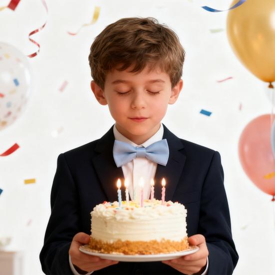 Bow Ties for Boys Solid Color Pre-tied Kids Bow Ties Adjustable Neck Bowtie for Graduation Wedding Party School Casual