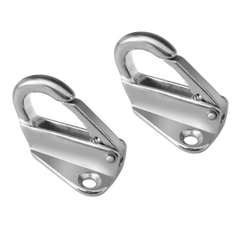 2 Packs Marine Grade Stainless Steel 316 Spring Snap Hook Fending Clips Boat Hardware - 43mm 1.69inch Long