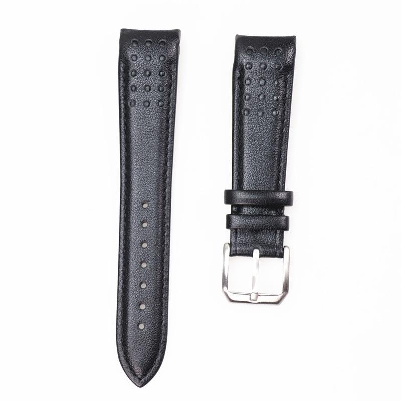 Curved Bracelet 21mm Breathable Leather  for Seiko Watch Strap Sportura Series Barcelona SNAE SNP SRG SUN SPC089 SSC Watchband