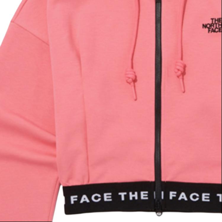 The North Face Lockeres Kapuzen-Kurzarm-Sweatshirt mit Reißverschluss Damen Oberteile Rosa NJ5JP80L