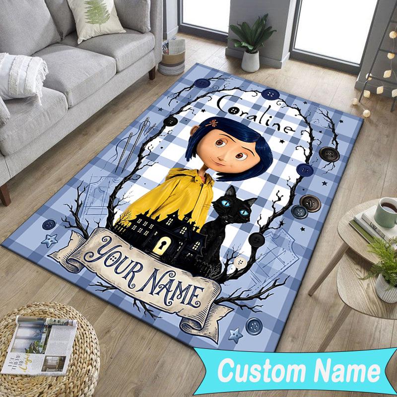 Custom NameMystery Coraline's World Carpet, Indoor Rug, Chair Rug, Living Rooms, Doormat Made From Polyester Home Decor Birthday Christmas Gifts