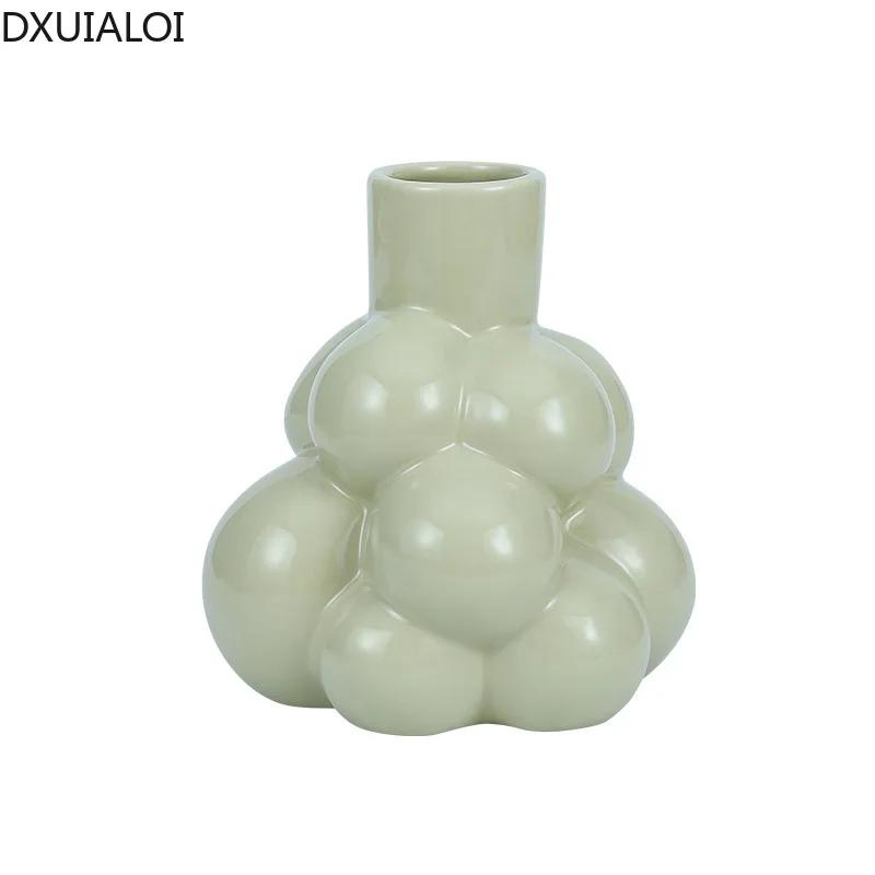Creative Grape Shape Glaze Small Vase Decoration Living Room Dried Flowers Flower Arrangement Desktop Decoration Home Decoration