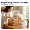 PE Rattan-Style Storage Basket Decorative Rectangular Woven Organizer Easy To