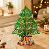 Paper Christmas Greeting Card with 3D Cutout Tree for Written Holiday Blessing Messages, and Freestanding Display, 1 Card