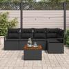 Garden Sofa Set with Storage 6 pcs Black Poly Rattan