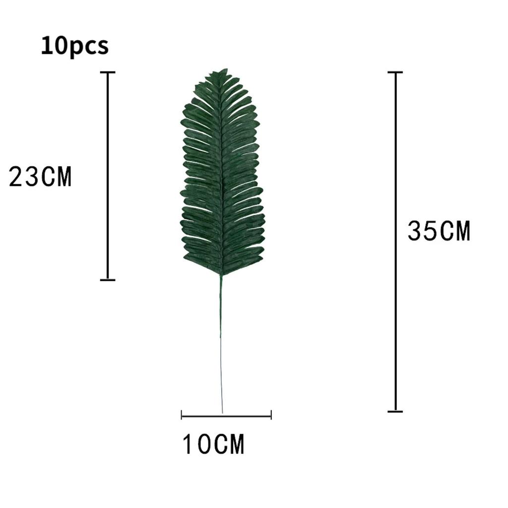 10 Pcs Artificial Plants Tropical Palm Leaves Hawaii Luau Summer Party Jungle Safari Birthday Party Wedding Decor Fake Plants