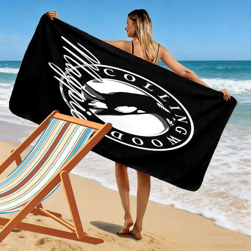 Collingwood Magpies Druck Strandtuch, Großes Weiches Schnelltrocknendes Handtuch für Strand Camping Schwimmen