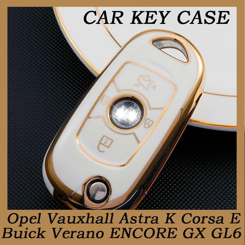 

Fashion TPU Car Key Case Cover For Opel Vauxhall Astra K Corsa E For Buick Verano ENCORE GX GL6 Folding Keys Shell Accessories зелений