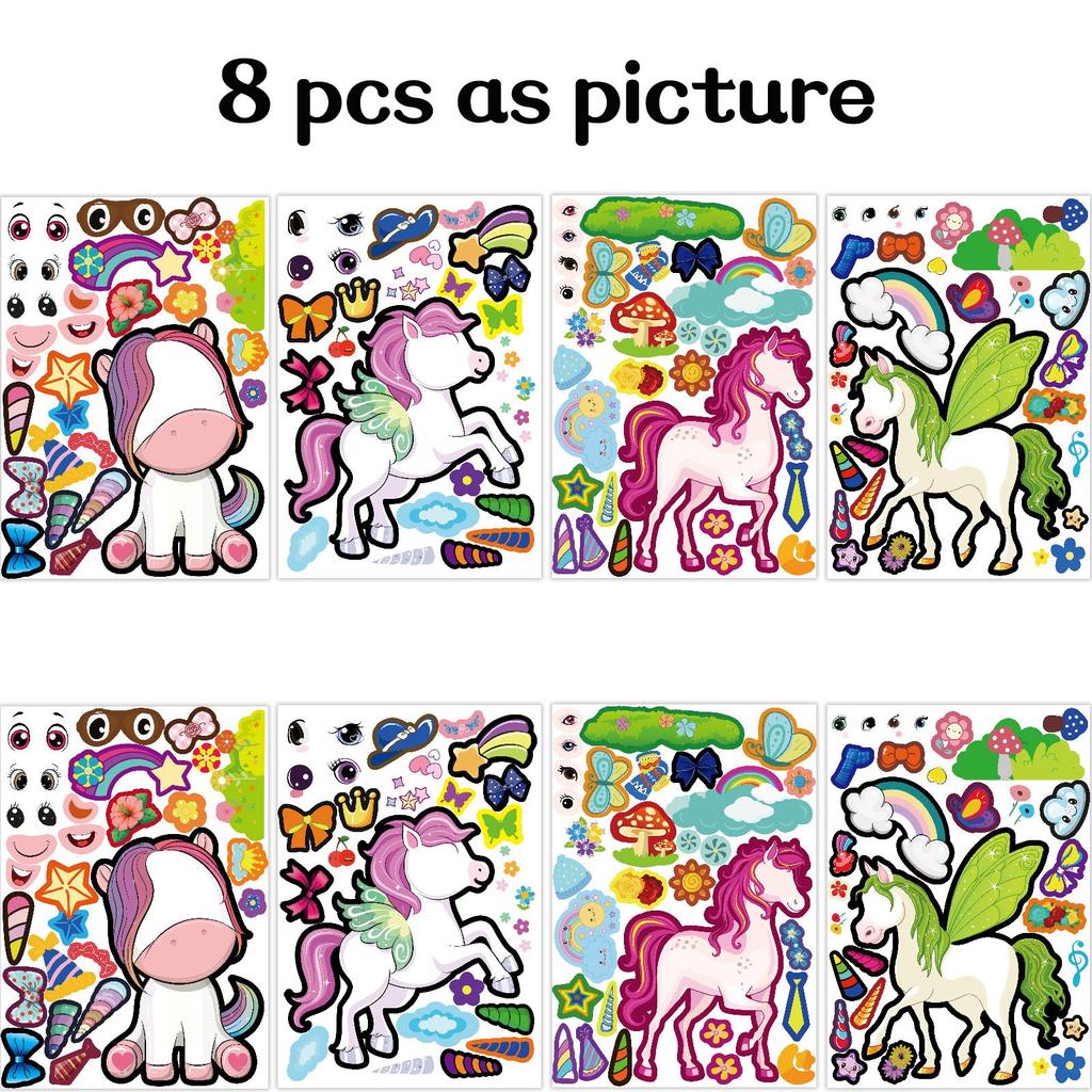 Dużo stylu stwórz własne naklejki dla dziecka, DIY zrobić naklejka na twarz zwierzęcia, Party Festival Favor nagroda kreatywne rzemiosło artystyczne, zabawna naklejka z puzzlami