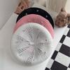 Japanese Style Black Knitted Beret Women Pearl Rhinestone Decor Hollow Out Breathable Literary Painter Cap Spring Summer