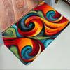 Tappeto con Stampa a Spirale Multicolore Tappeto con Motivo Astratto Retrò Tappetino Resistente alle Macchie e Lavabile per Arredamento Soggiorno Camera da Letto