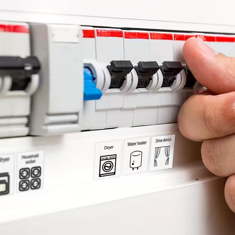 Decorative Electric Breaker Panel Label Sticker Waterproof 1/2/5 Sheets UV Proof for Home Office Electrical Panel Decoration