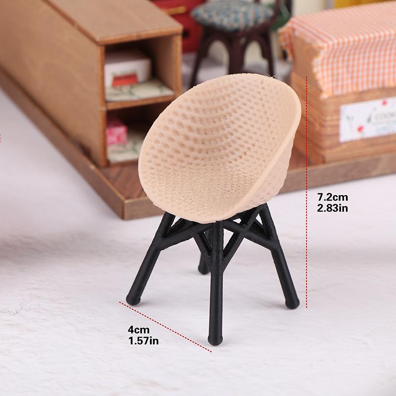 1Pc Dollhouse Miniature Simulation Balcony Rattan Chairs Furniture Model Doll House Accessories Decoration Toy