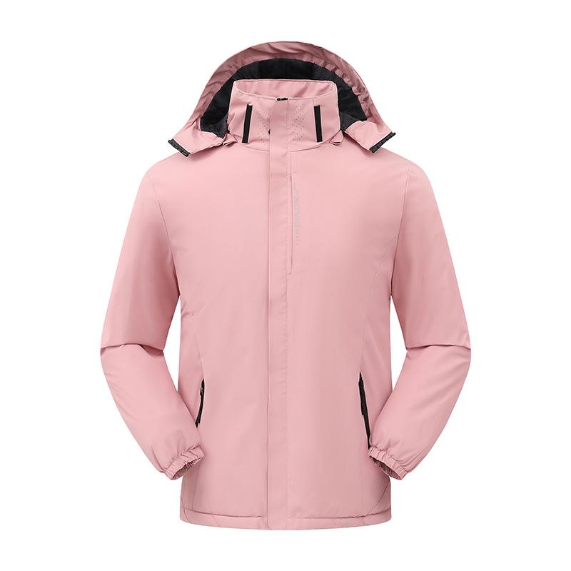 Men's Trendy Fleece-Lined Outdoor Mountaineering Jacket - Waterproof, Windproof, Plus Size Winter Coat for Couples