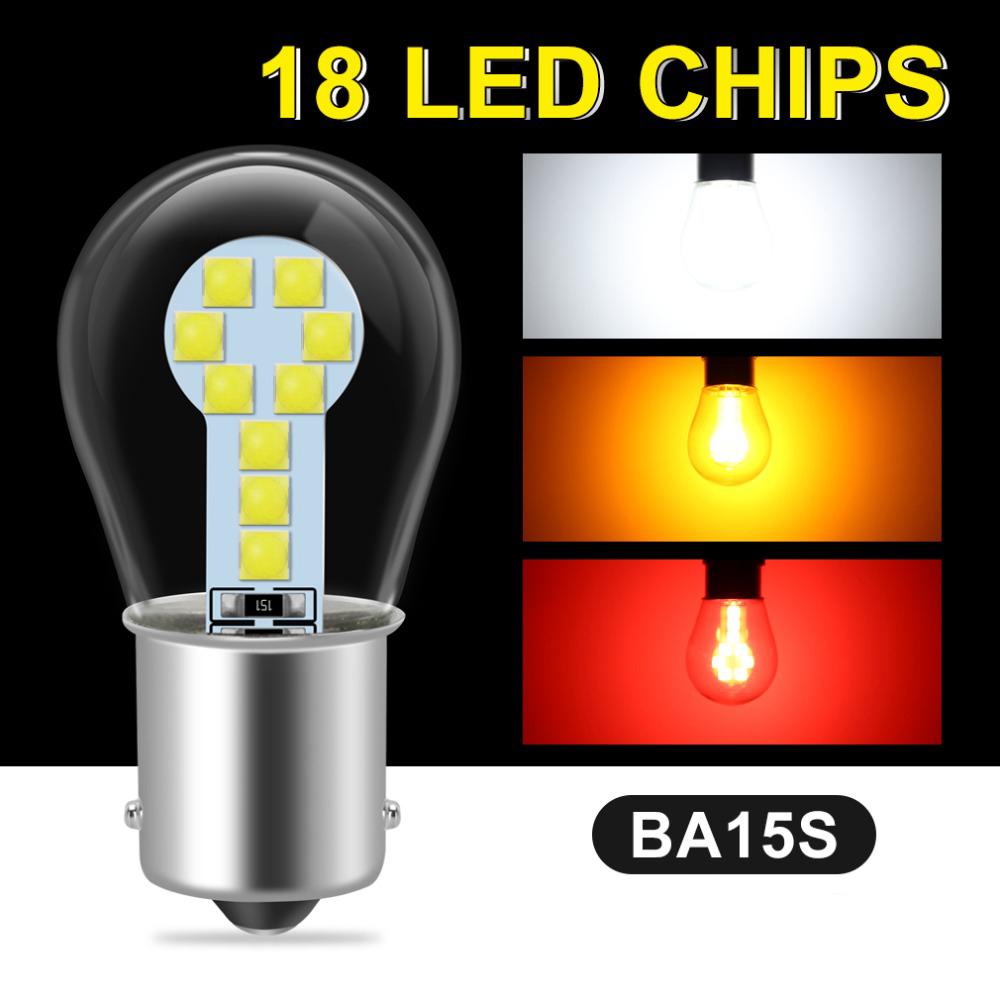 2pcs Bright LED 1156 BA15S P21W LED Light Bulbs 1:1 Size for Back Up Reverse Lights Brake Tail Lights Turn Signal Lights 12VBack Up Lights 1