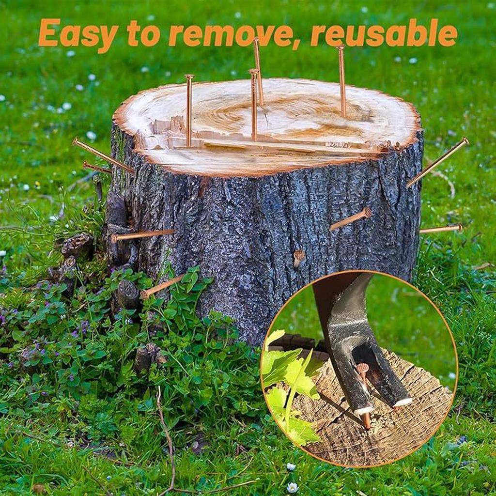 15 pcs Copper Nails for Killing Trees Stump Root Slowly, 3.15" Copper Nails with Drill, Stump Removal Spikes Nails for Trees, Stumps
