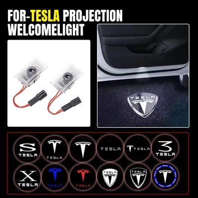 AAAIS1 Car for Model Y 3 S X Door LED Logo Projector Puddle Light Super Bright Welcome Light Laser Shadow Light Accessories