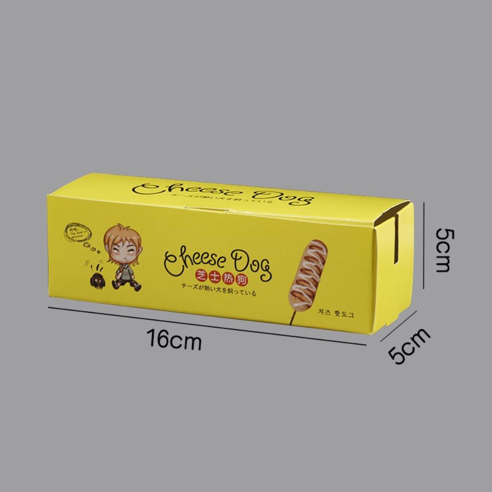 100PCS Boat Shape Sausage Tray Paperboard Takeaway Container Hot Dog Packaging Box Catering Use