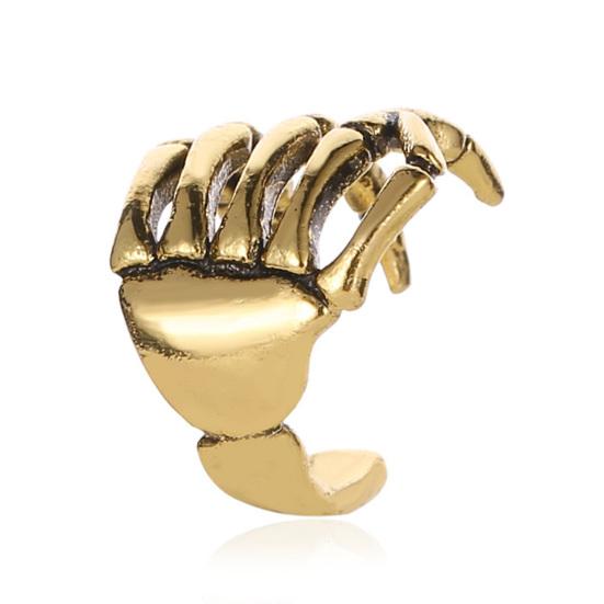 Women Ear Clip, Skeleton Claw Hand Snap-On Non-Pierced Ear Clip, Punk Dark Style Elastic Buckle Earring for Daily Party Wear
