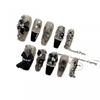 Handmade French Style Press-On Nails With Floral Design Minimalist Elegant False Women Daily Wear