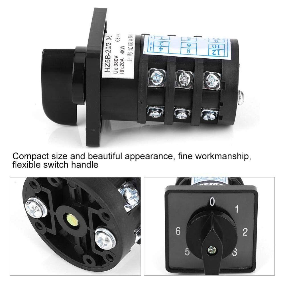12 Terminals Rotary Changeover Switch 20A 500V 4W Combination Changeover Switch Changeover Switch