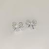 My Omelet [92.5 Silver] Layered Ribbon Silver Earrings