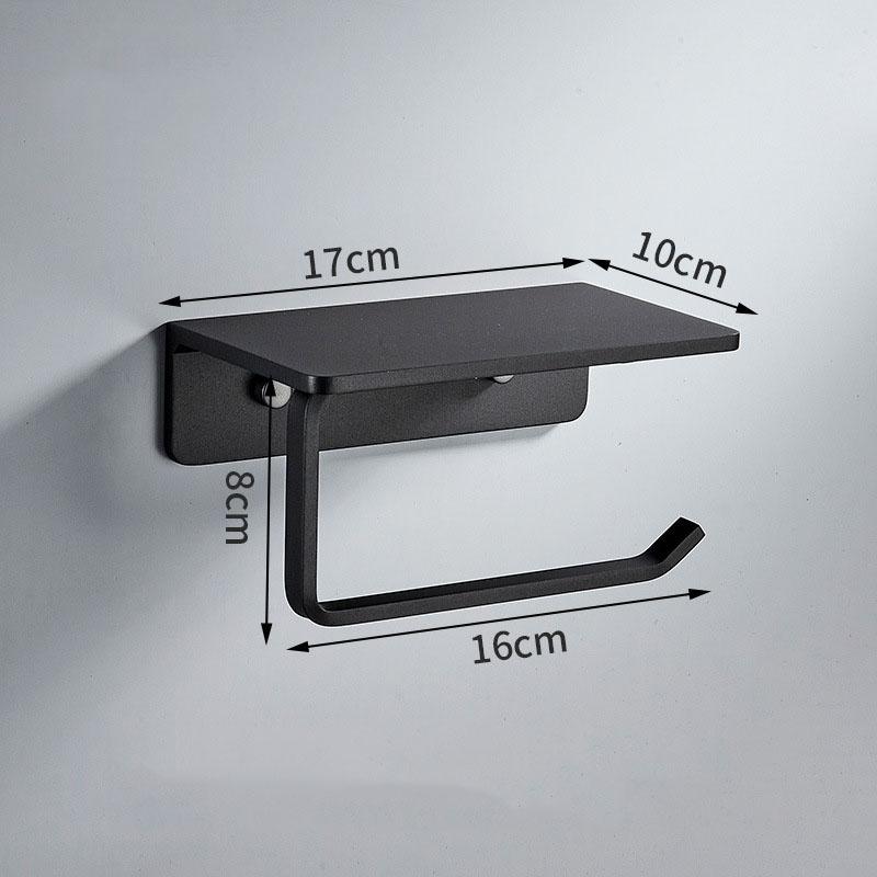 304 Stainless Steel Bathroom Paper Towel Holder Black/Grey Toilet Tissue Holder Wall Mounted Phone Holder Roll Paper Holder