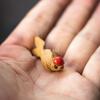 1 PCS Good Luck At the Forefront Purple Clay Mini Goldfish Tea Pet Creative Handmade Tea Toys Kung Fu Tea Tray Accessories